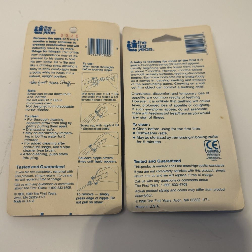 Lot Of 4 Vintage The First Years 1988-1990 Baby Products - Picture 3 of 3